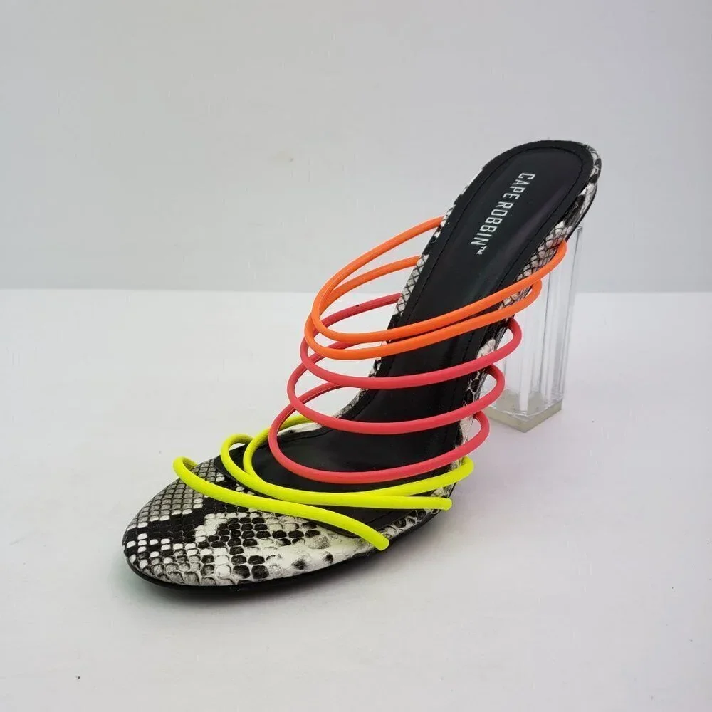 Cape Robbin Fia Womens  7.5 Neon Multi Colored Slip On Party 4.5